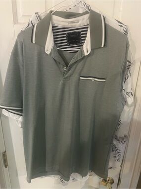 Cactus Sage Green Polo with Contrast Trim